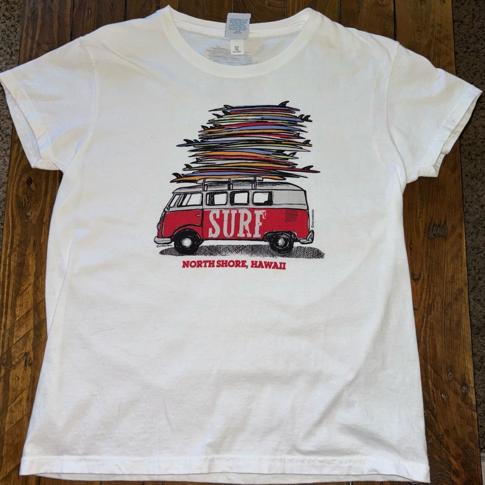 Crazy Shirts Hawaii Women’s Medium Shirt North Shore Volkswagen VW Surf Bus